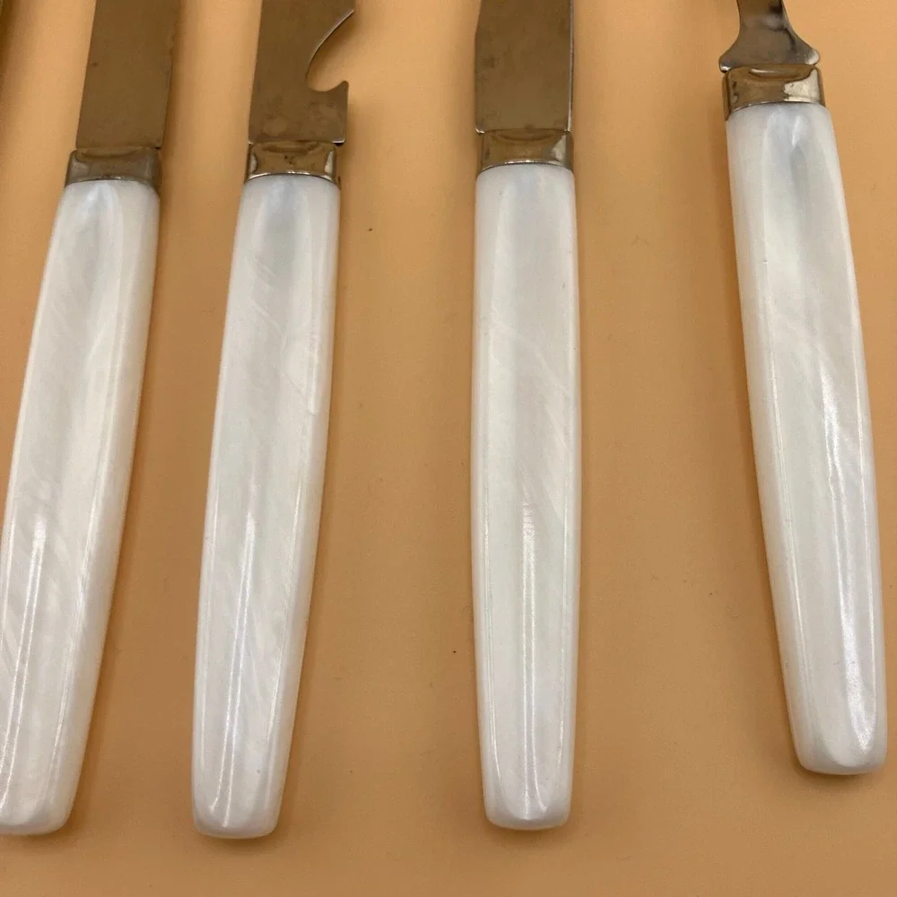 6 Piece Set Vintage Stainless Pearly Handle Charcuterie Regent Sheffield England